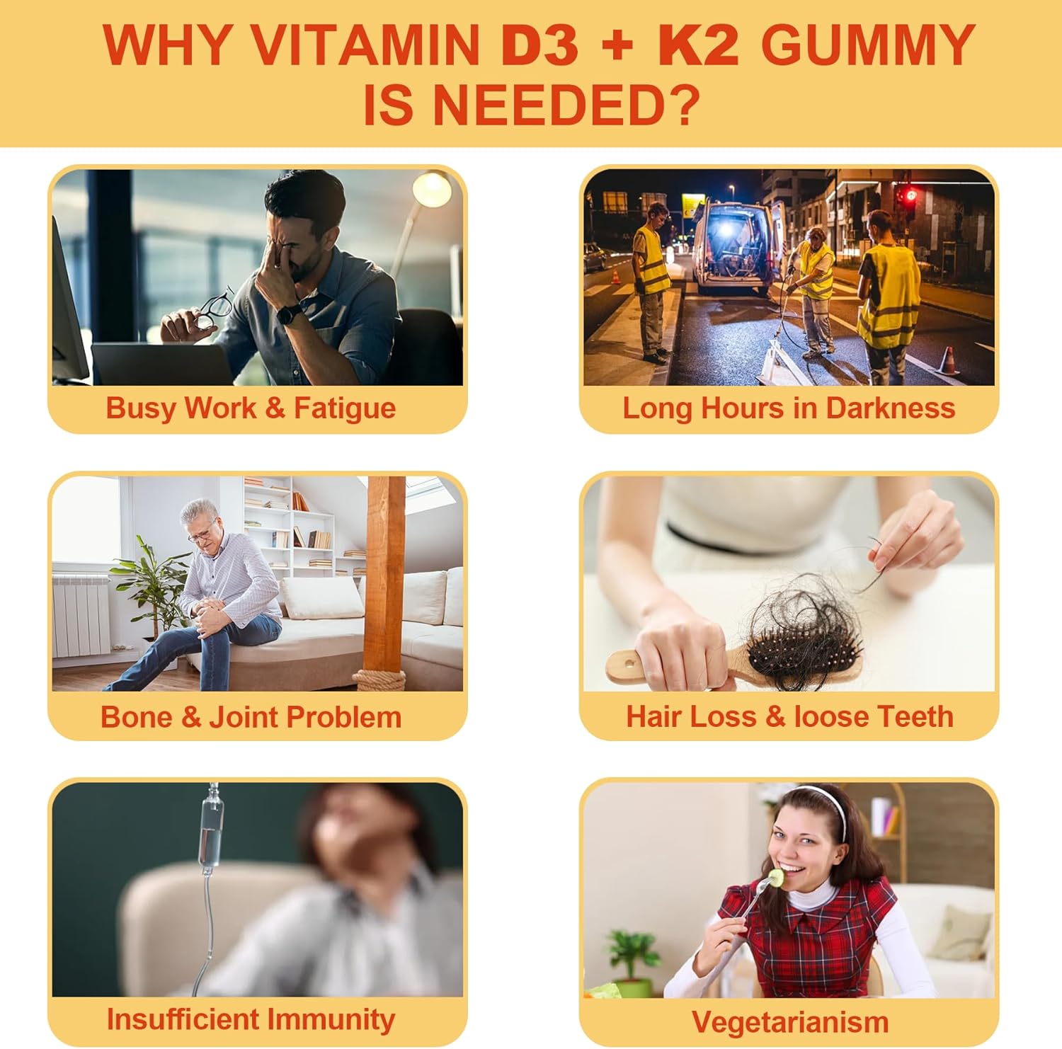 Vitamin D3 5000IU + K2 (MK-7) 120mcg, Sugar-Free Vitamin D3 K2 Filled Gummies with Vitamin B Complex - Methyl B12, B9, B6 | Vitamin E Zinc, MCT Oil - Supports Bone Teeth Strength, Energy, Immune